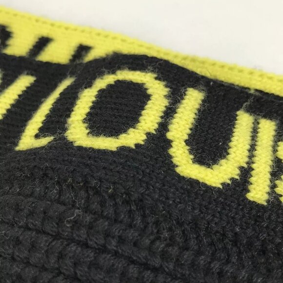 Auth LOUIS VUITTON MP2238 Snood Logo Bicolor Scarf wool Black/yellow - Picture 6 of 16
